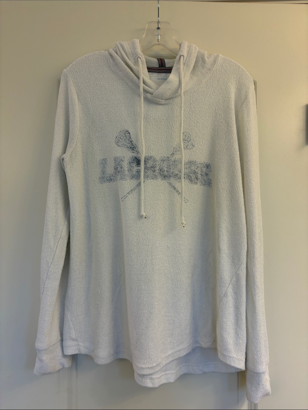 Lacrosse Graphic Cream Hooded Pullover for Women